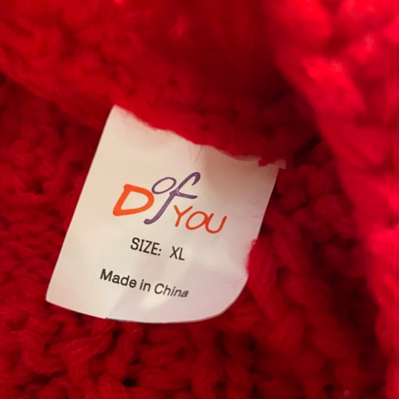 Red knit dog sweater - Picture 4 of 7